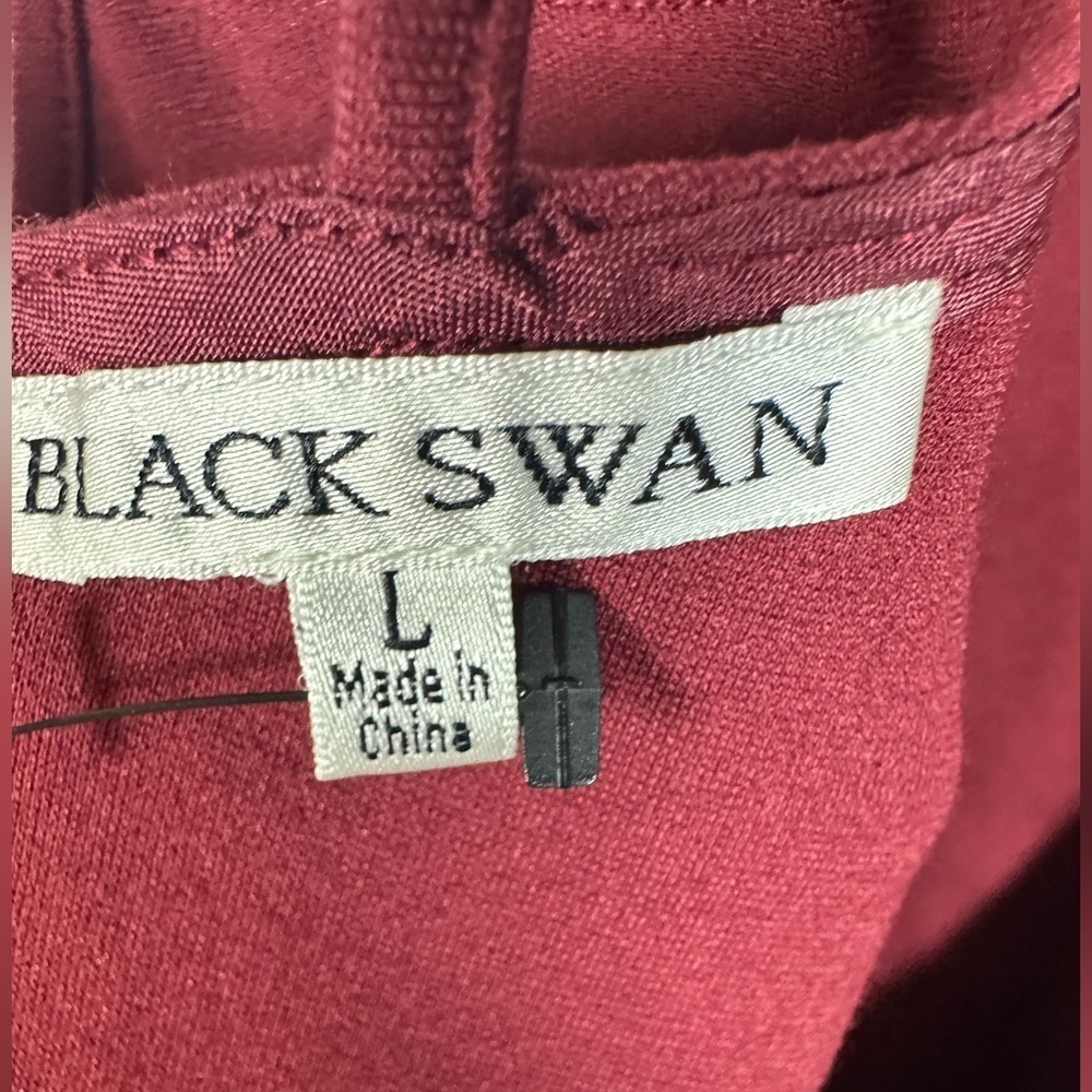 Y2K Black Swan Burgundy Strappy Mini Dress Fit and Flare Skater size Large - Picture 4 of 8